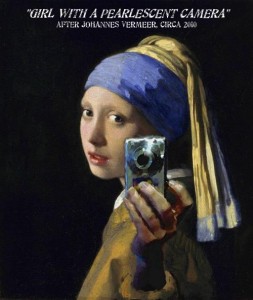 GIRL WITH A PEARLESCENT CAMERA (after Vermeer)