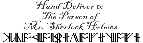 Sherlock Holmes envelope inscription